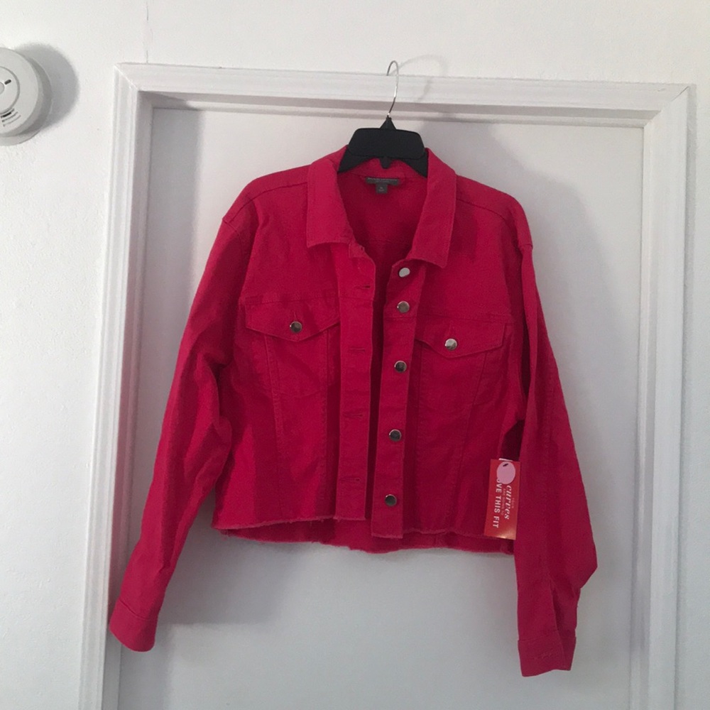 Brand new hot pink jean jacket